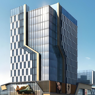 カスタムユニタイズされたカーテンウォール 紫外線耐性A級 透明ガラス色の建物のための耐火性