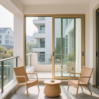 豪華 な アルミ グラス スライド ドア - 室内 や 室外 生活 に 関する 現代の エネルギー 効率 的 な 解決策